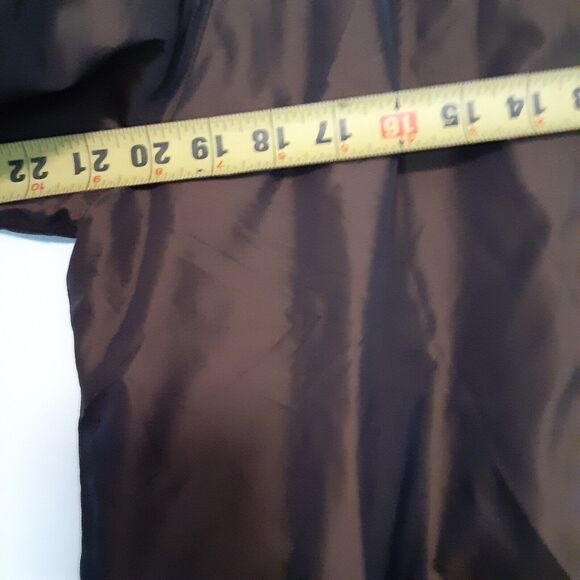 Vtg Gallery Jacket Womens M Brown Button Up Coat Lightweight Hooded - Picture 8 of 9